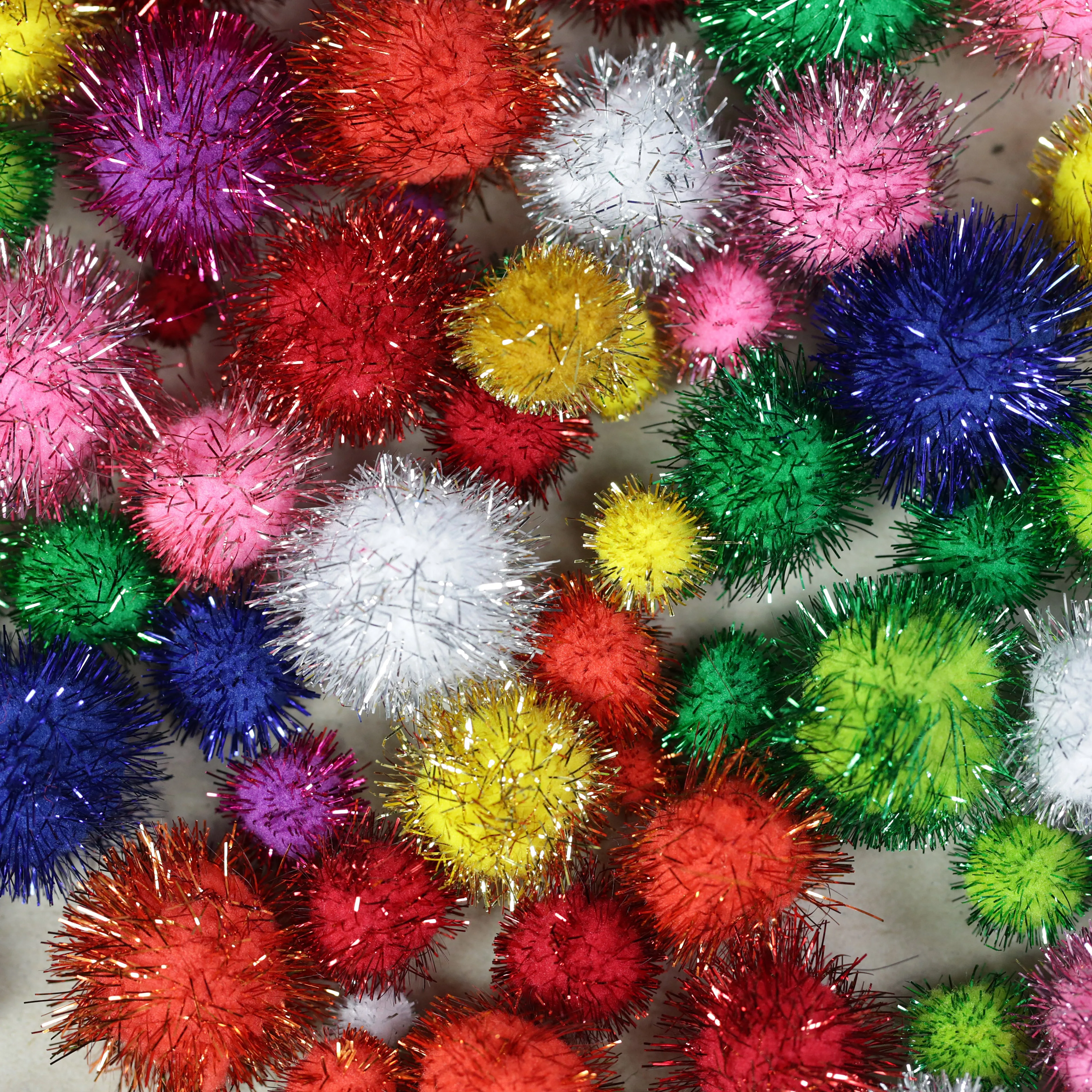 100 Glitter Pom Poms