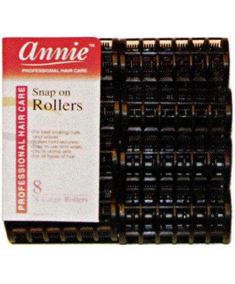 Annie Snap-On Rollers Size X-Large 8 Count Black 1014