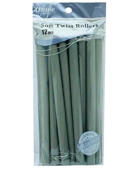 Annie Soft Twist Rollers 10" X-Large Gray Value Pack 11/16" 12 pcs 1263