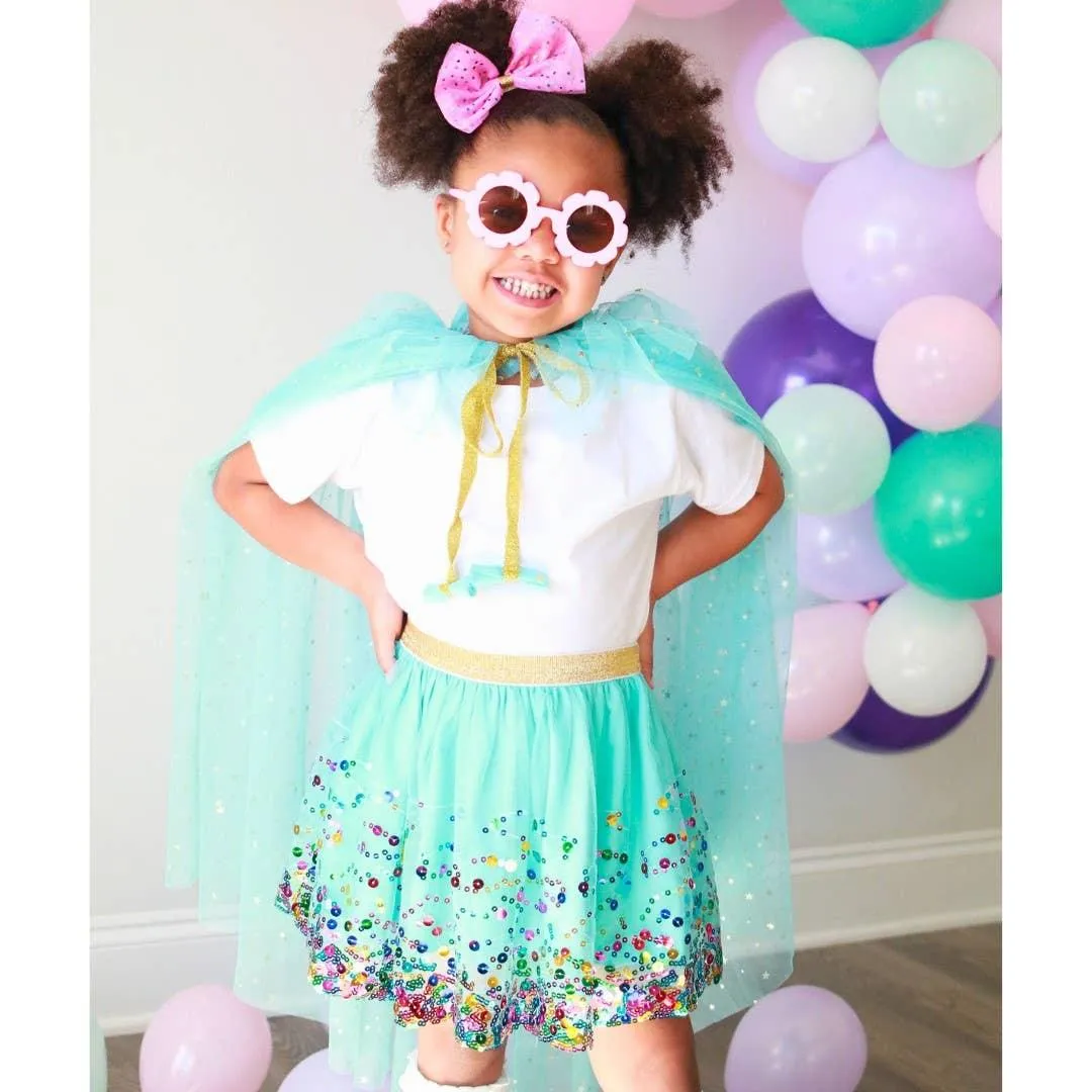 Aqua Confetti Tutu Skirt