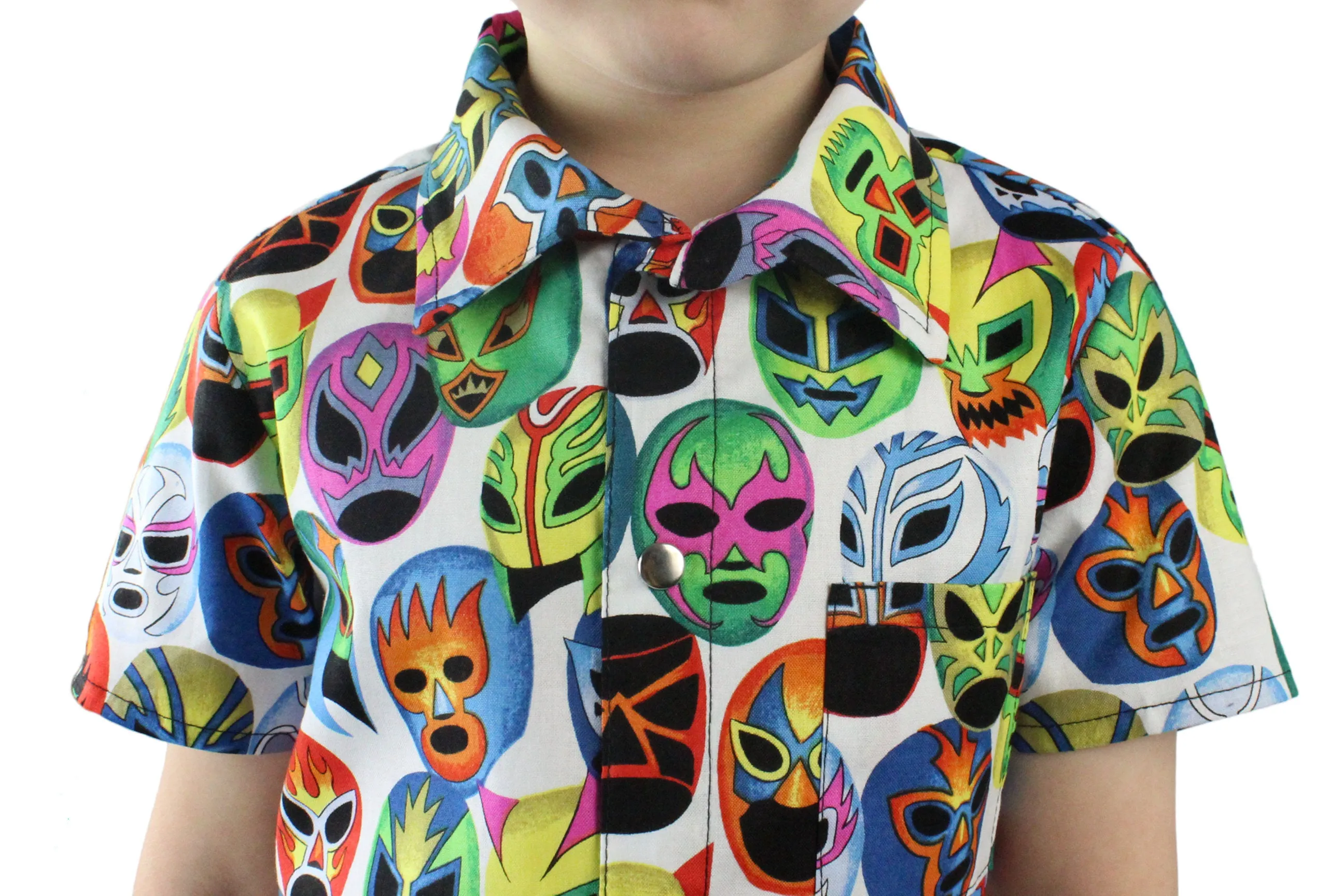 Boy's Lucha Libre Masks Snap Top #BT-LL605