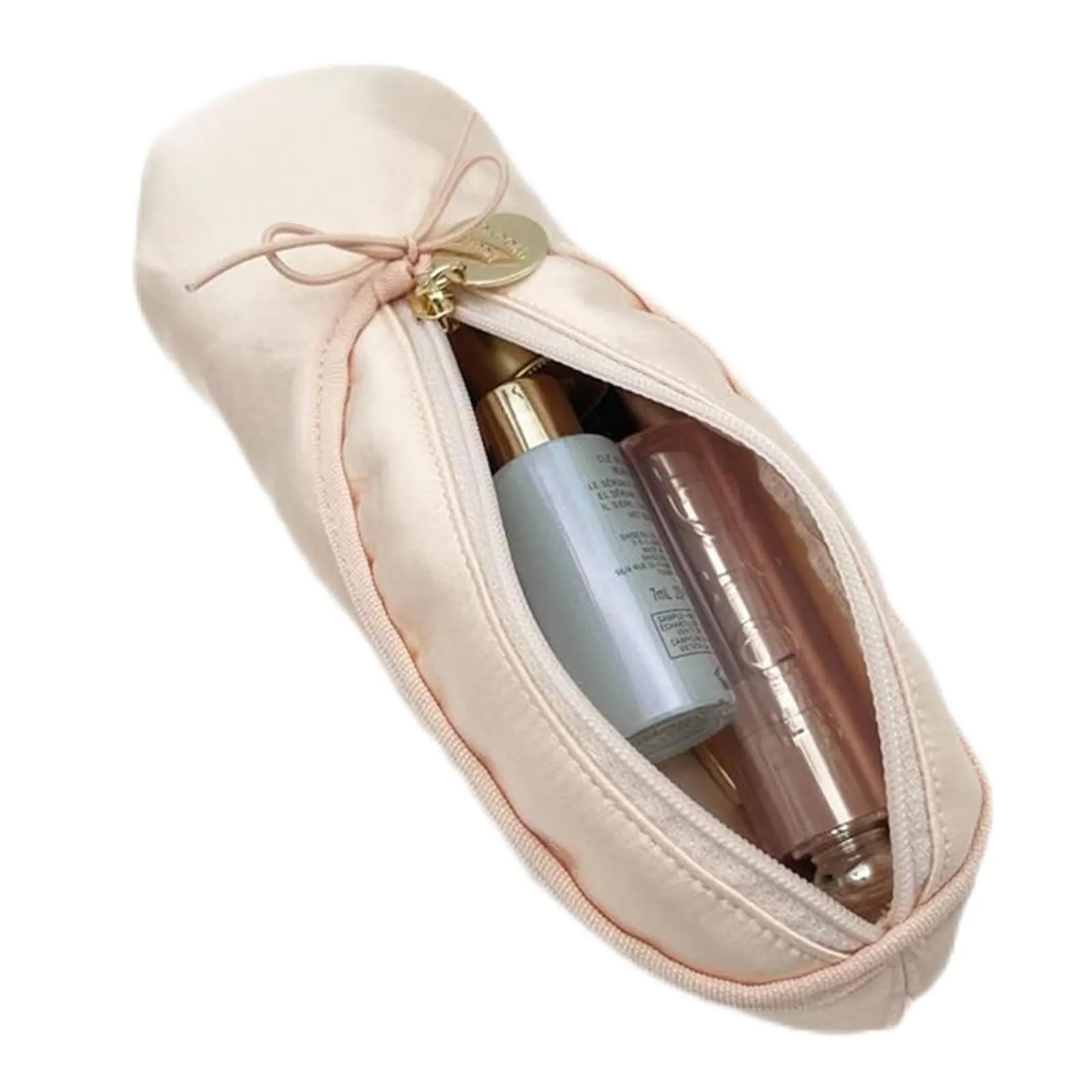 CECKQUE Ballet Dance Shoe Makeup Bag For Little Girls, Ballerina Slipper Makeup Pouch Bag, Ballet Pointe Shoes Gifts (2 pcs)