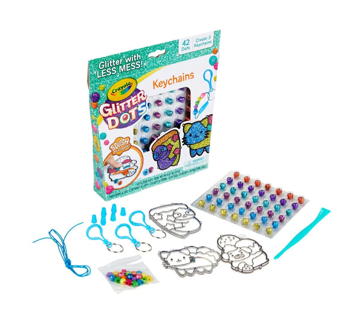 CRAYOLA GLITTER DOTS KEYCHAINS