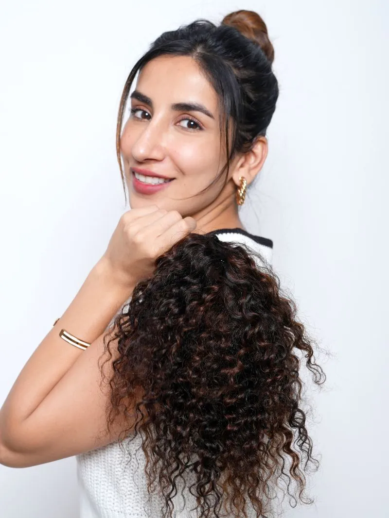 Curly Hair Topknot Extensions – Wrap Around