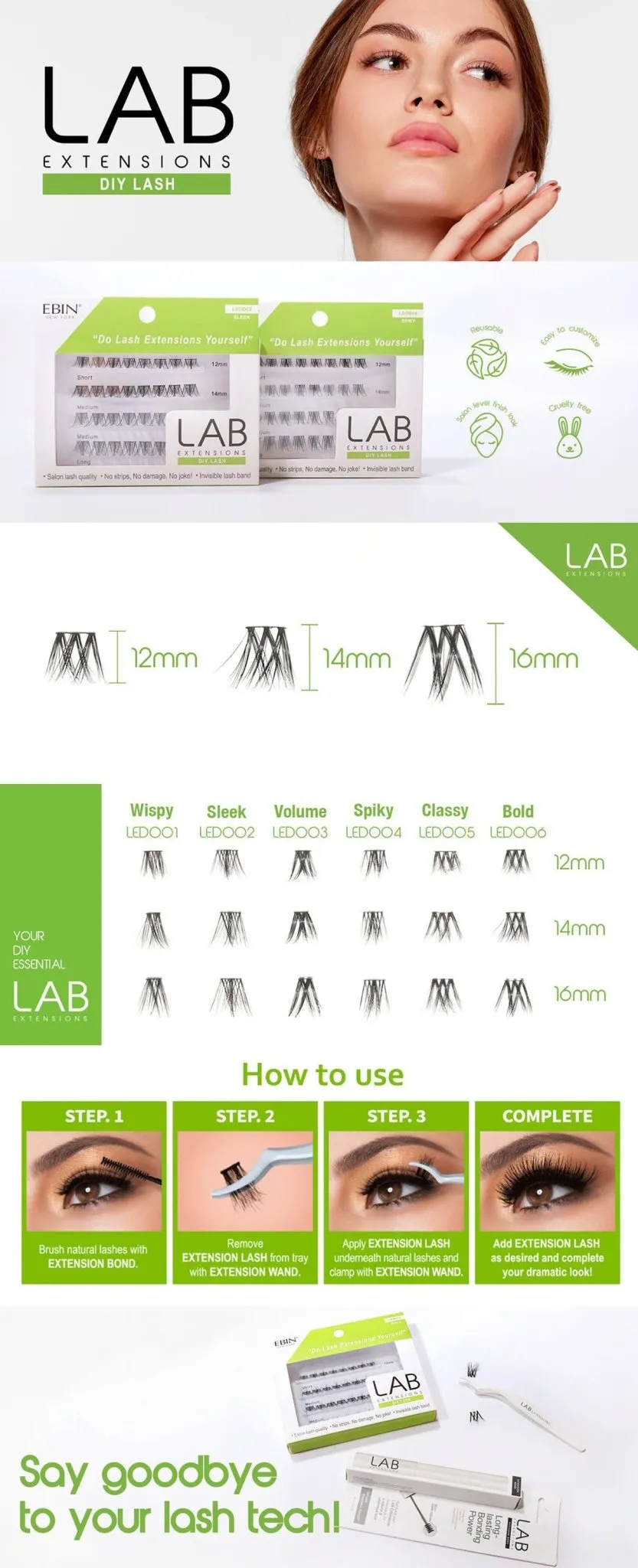 Ebin New York LAB Extensions DIY Lashes