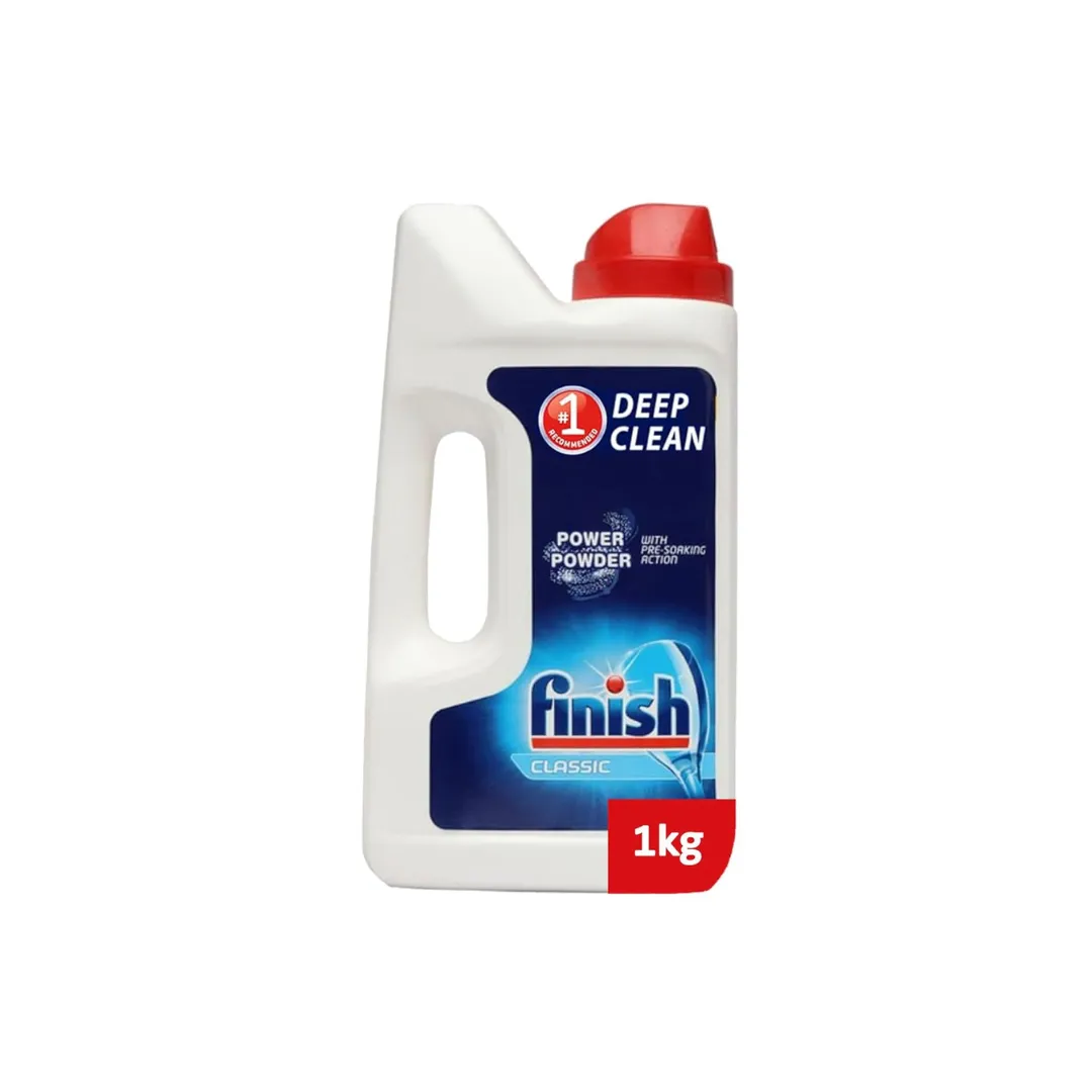 Finish Dishwasher Powder 1kg – Classic Dishwasher Detergent (Imported) for Spotless Dishes