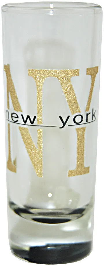 GLNY23 4 Shooter Glitter NY New York with Color Bottom