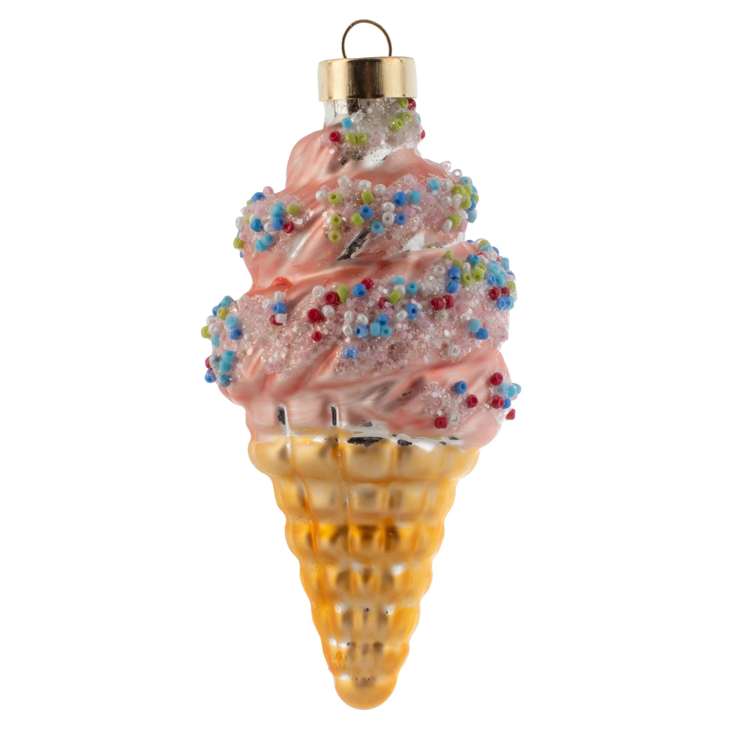 Ice Cream Cone Mercury Glass Ornament