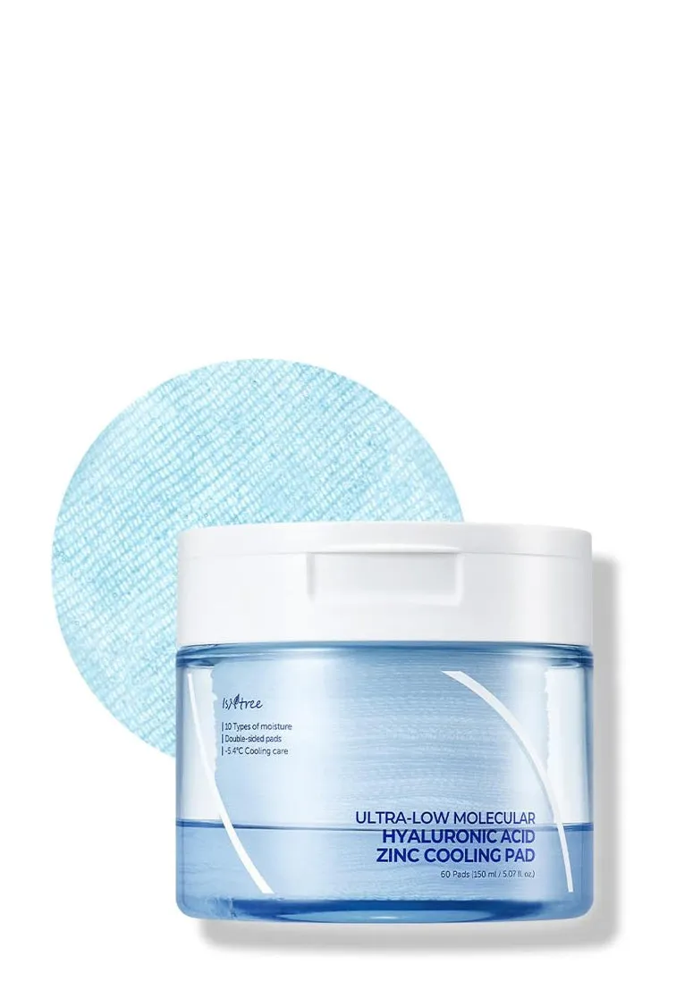 IsNtree Ultra-low Molecular Hyaluronic acid Zinc Cooling Toner Pad