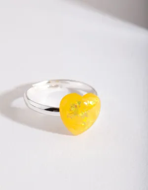 Kids Yellow Heart Ring