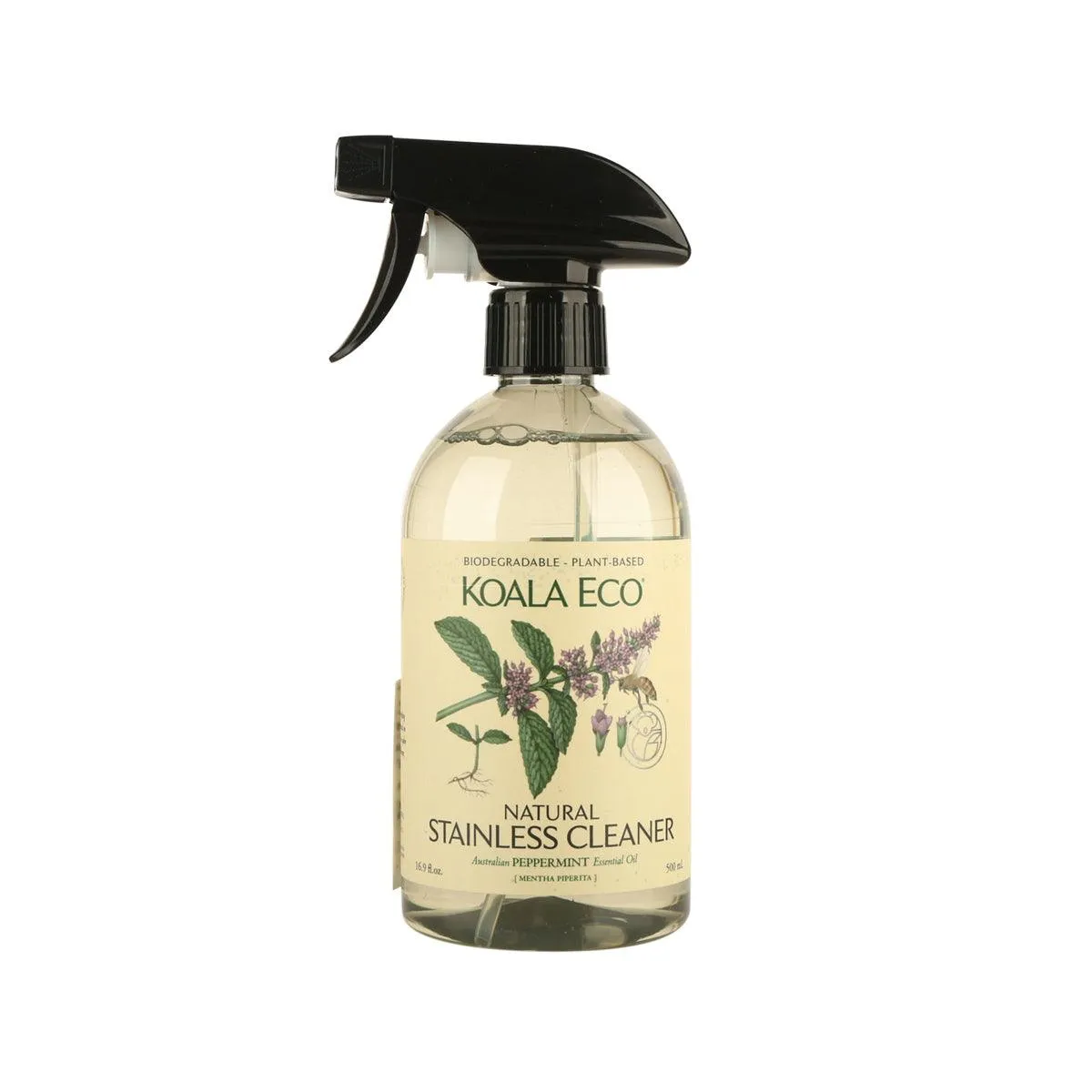 KOALA ECO All Natural Stainless Steel & Chrome Cleaner - Pure Australian Peppermint Essential Oil  (500mL)