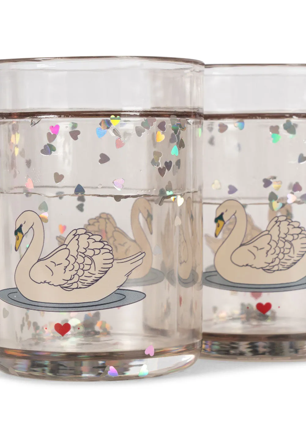 Konges Sløjd 2 Pack Glitter Drinking Cups | Swan Off White