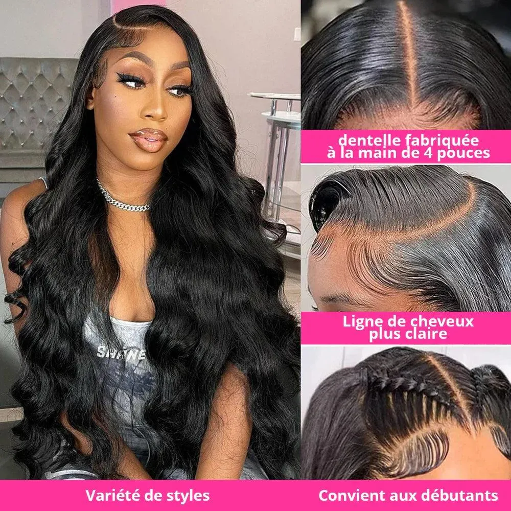 Luxury Body Wave Lace Front Wig - 100% Brazilian Human Hair Extensions for Natural Elegance