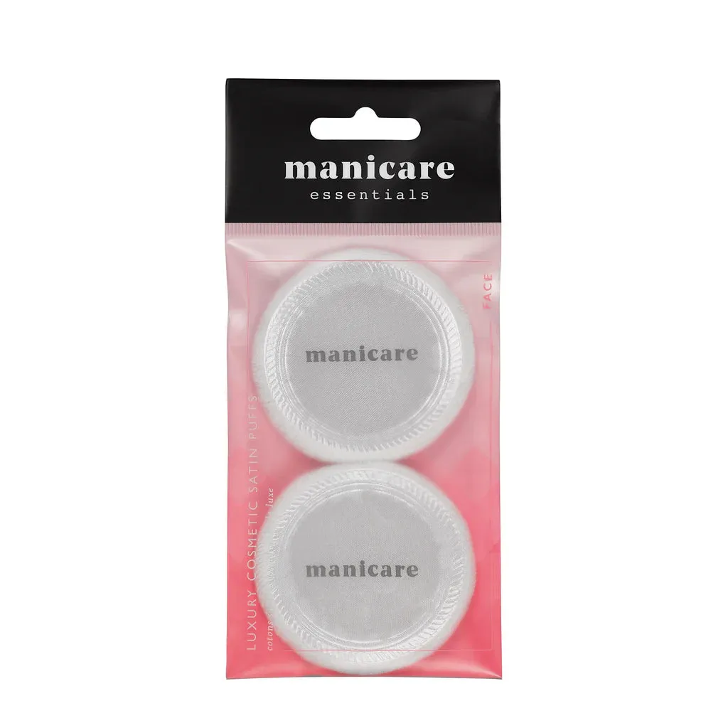 Manicare Luxury Cosmetic Satin Puffs - 2 Pack