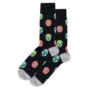 Men's Mexican Wrestler Masks Crew Socks