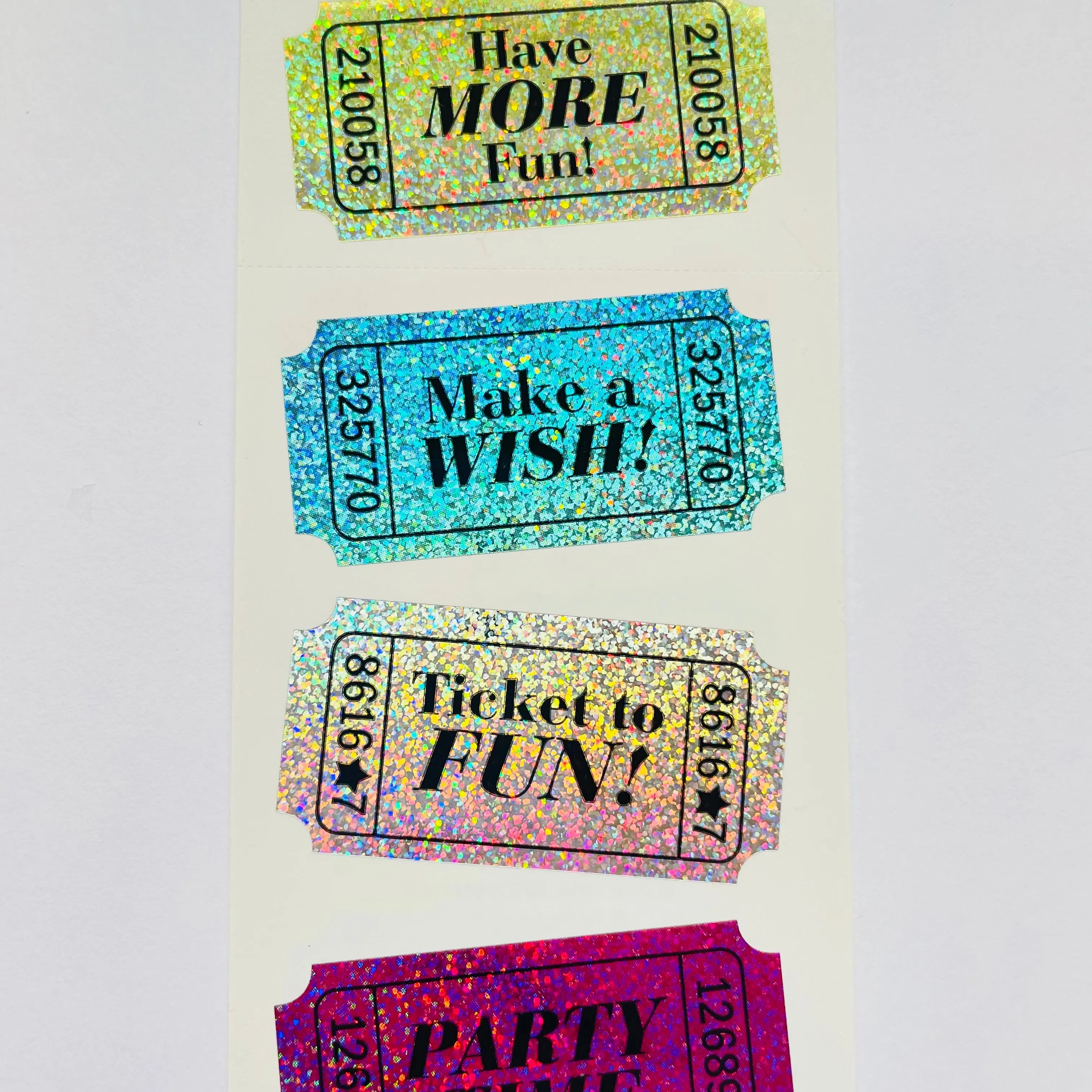 Mrs. Grossman's: Fun Tickets Sticker - Glitter Pastel