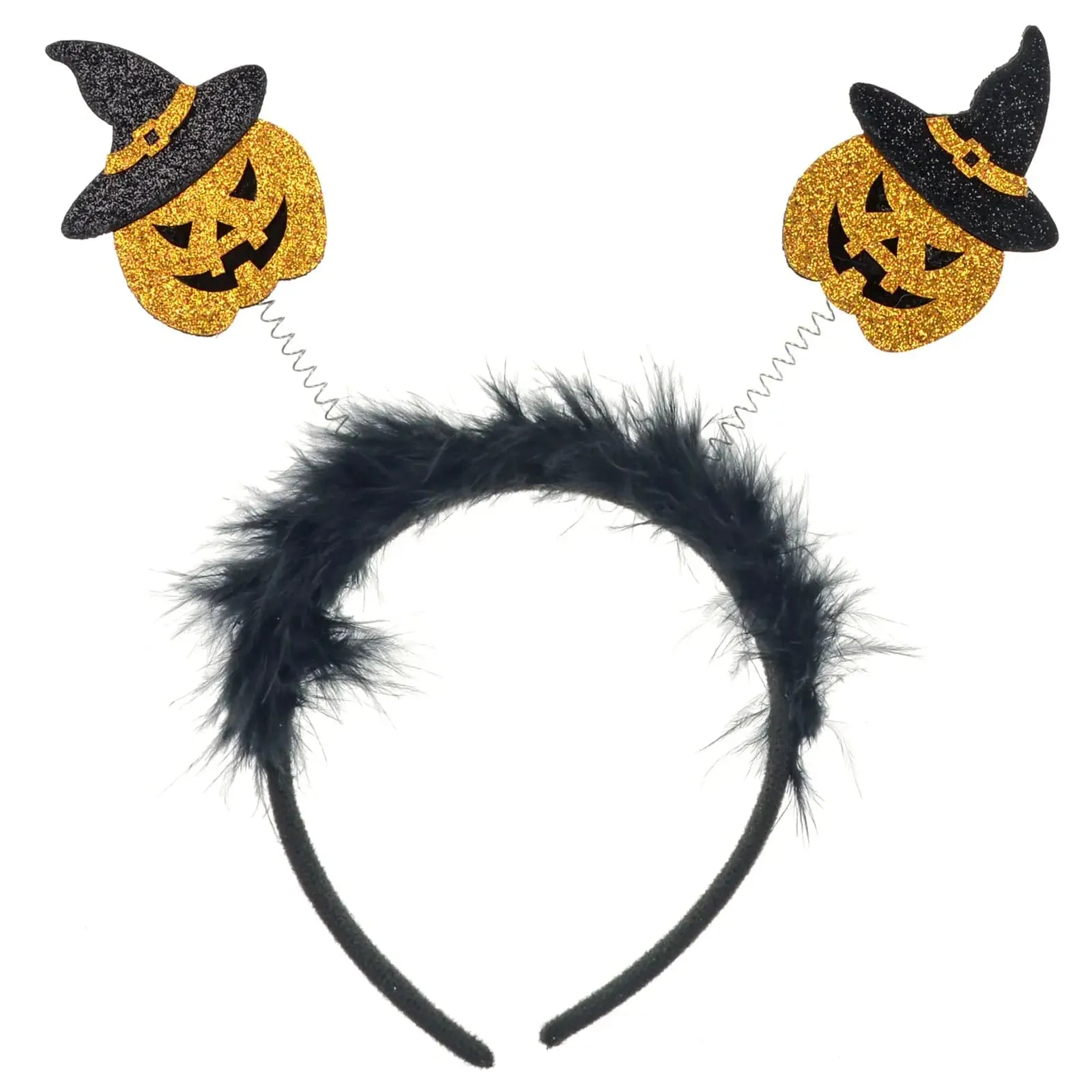 Pumpkin Head Boppers Witch Hat Headband Halloween Party Fun