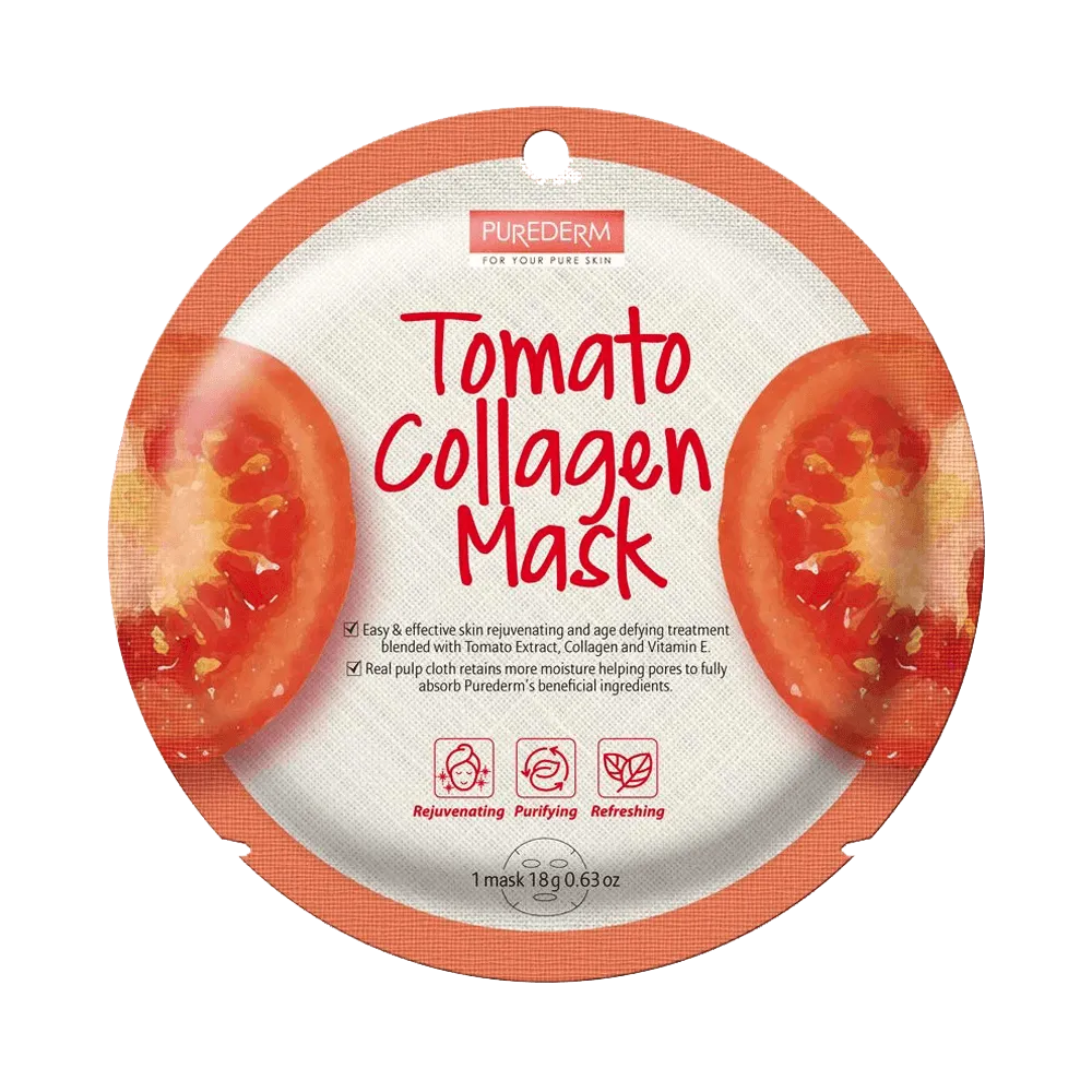 Purederm Collagen Mask – Tomato 1 Mask 18g- ADS812