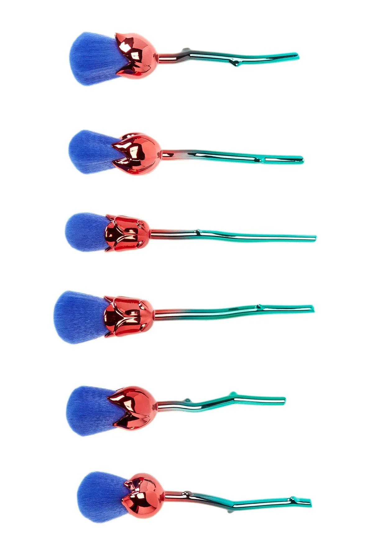 Rose Makeup 6-Piece Brush Set - Blue