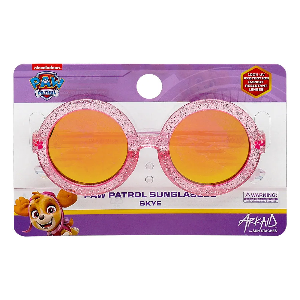 Skye Pink Glitter Round Kids Sunglasses