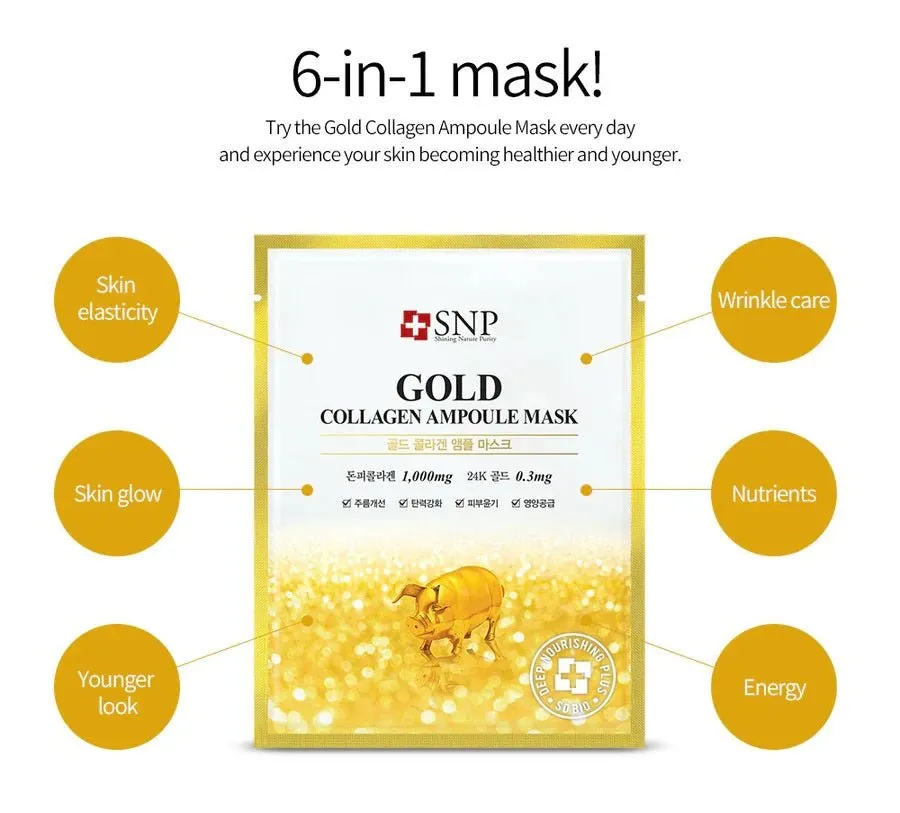 SNP Gold Collagen Moisture Ampoule Facial Mask