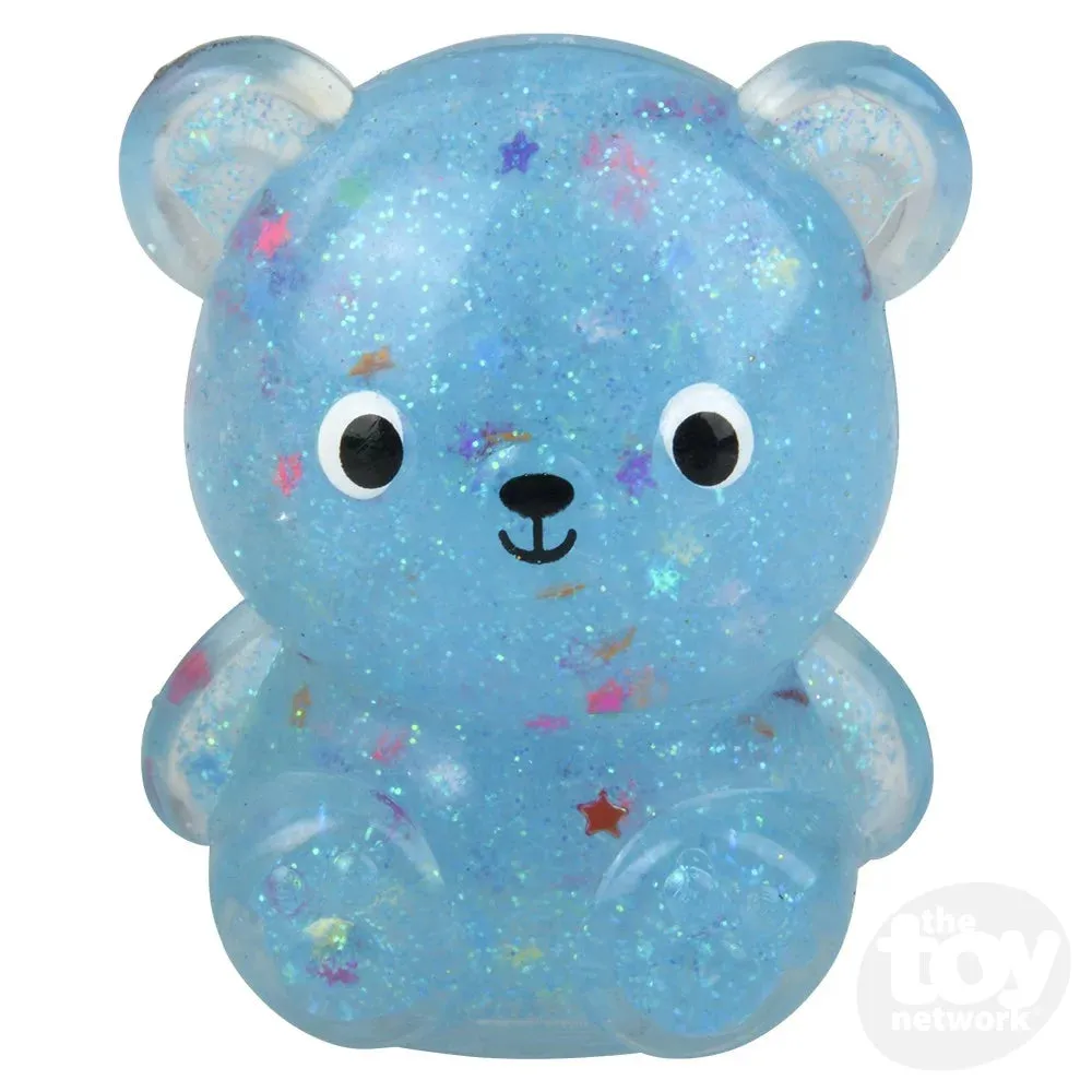 Squish Sticky Glitter Bear 2.25"