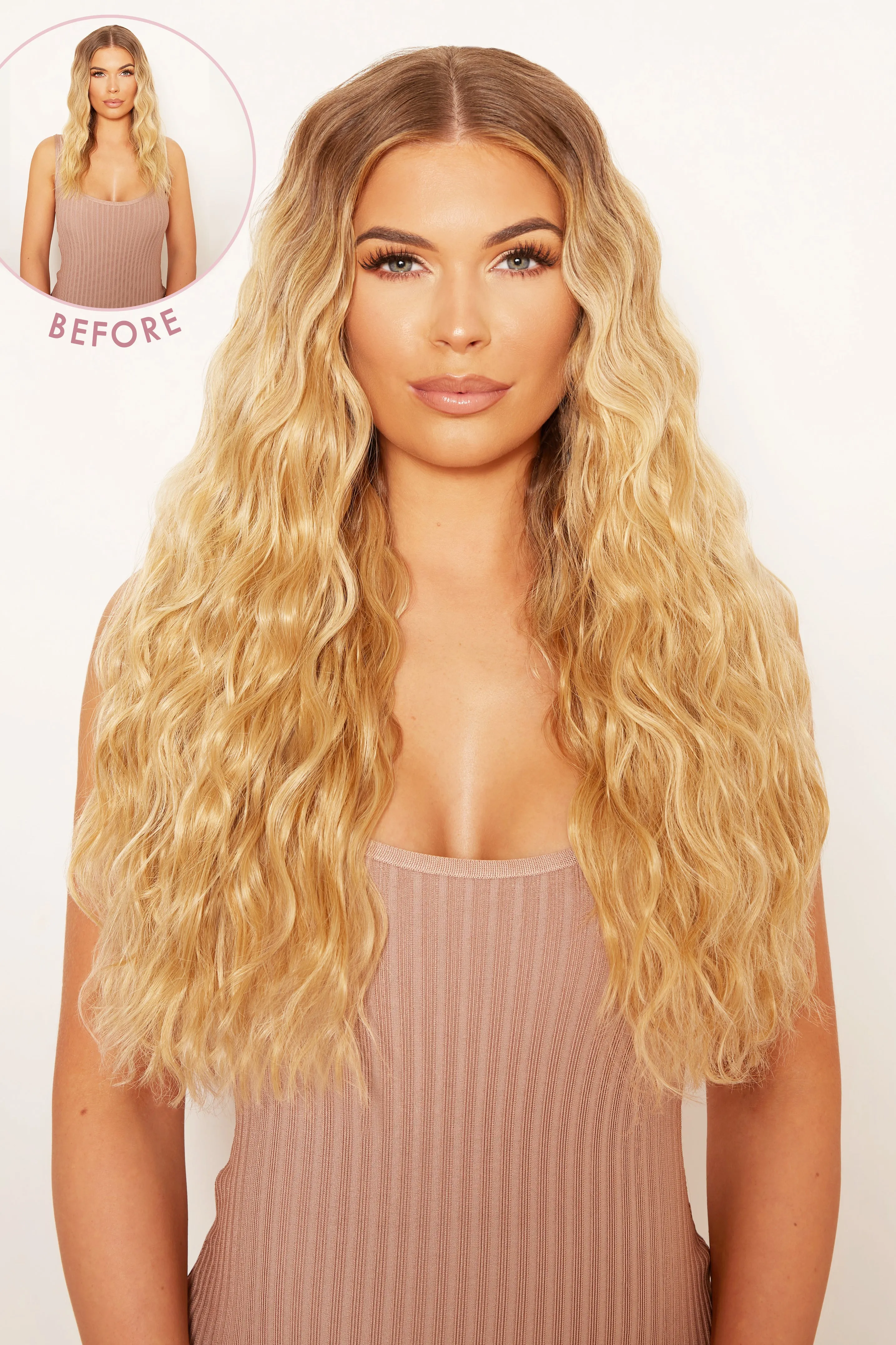 Super Thick 22" 5 Piece Crimped Wavy Clip In Hair Extensions