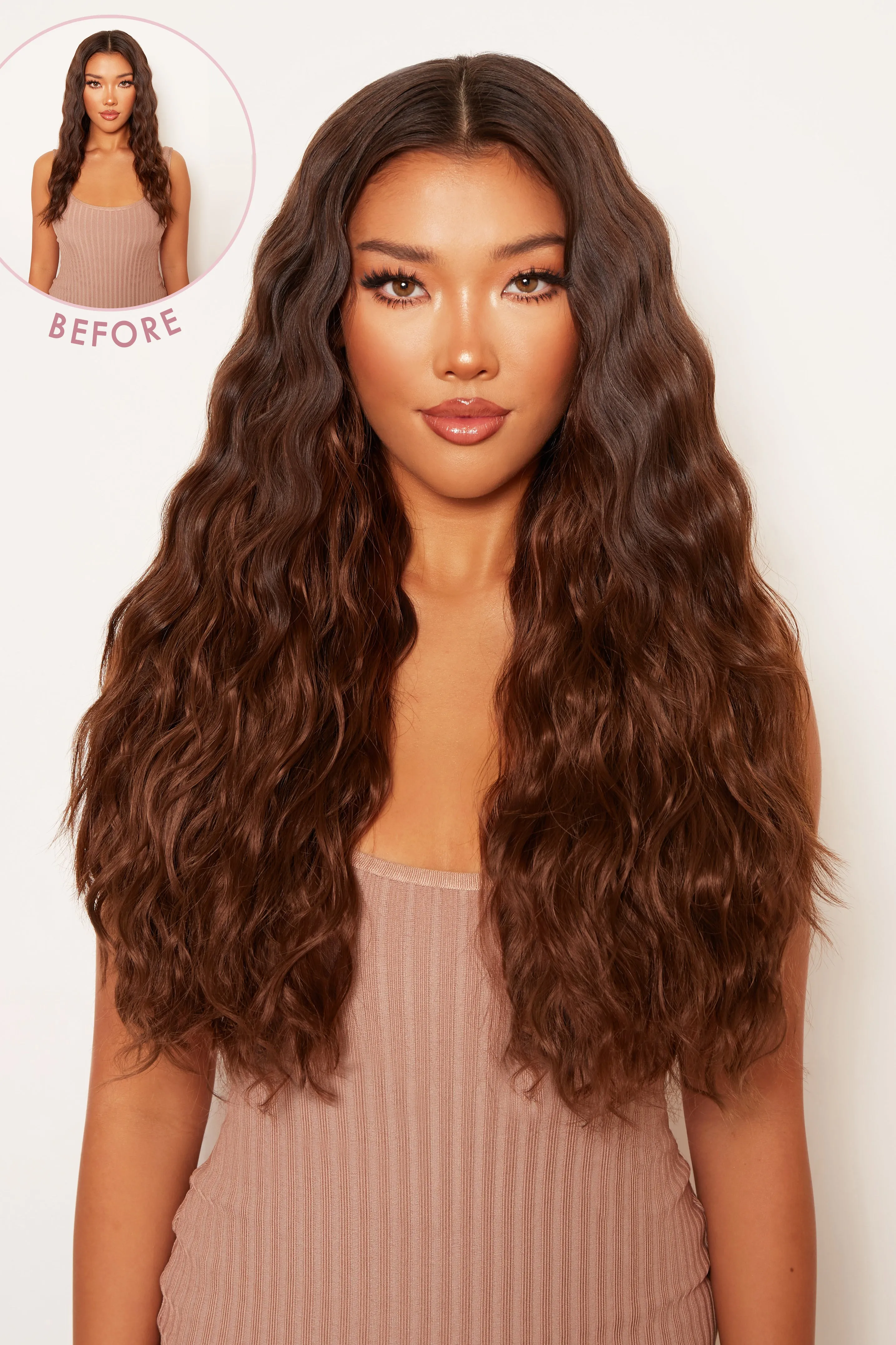 Super Thick 22" 5 Piece Crimped Wavy Clip In Hair Extensions