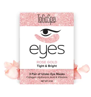 ToGoSpa Under Eye Masks – Tight & Bright – Rose Gold – Pack of 3