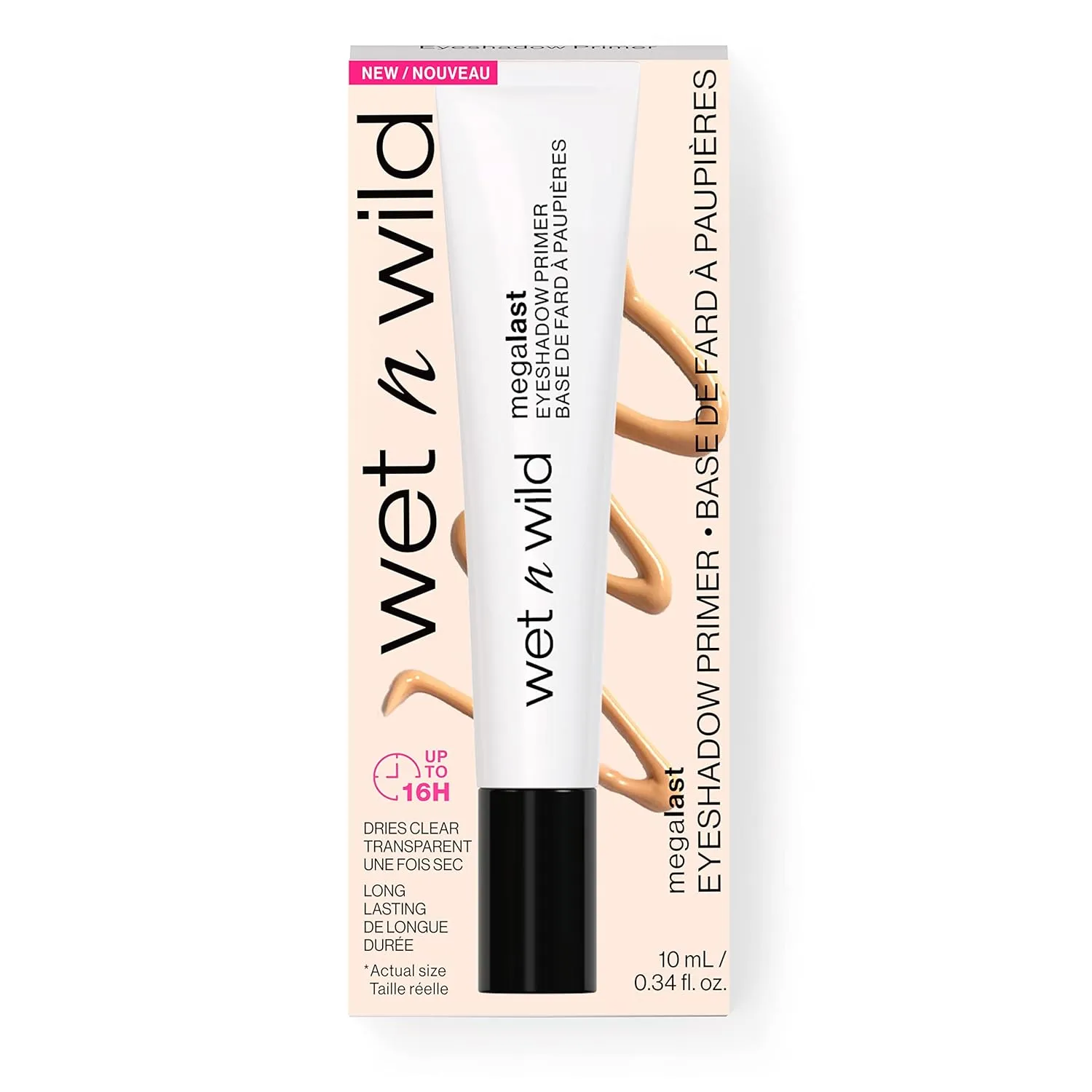 wet n wild Megalast Eyeshadow Primer, lightweight formula, inflused with Vitamin E