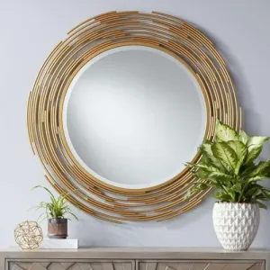 Writings on the wall Round Dashes Wall Mirror - Stylish Decorative Mirror for Living Room, Bedroom, and Entryway - Contemporary Circular Wall Accent with Modern Design (1.5 Feet)